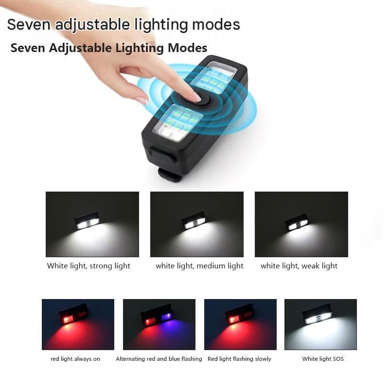 2 Pack Green Mini Clip Light - ABS Portable LED Safety Light with 7 Modes, USB-C Rechargeable, for Night Running, Cycling, Camping and Emergency Use