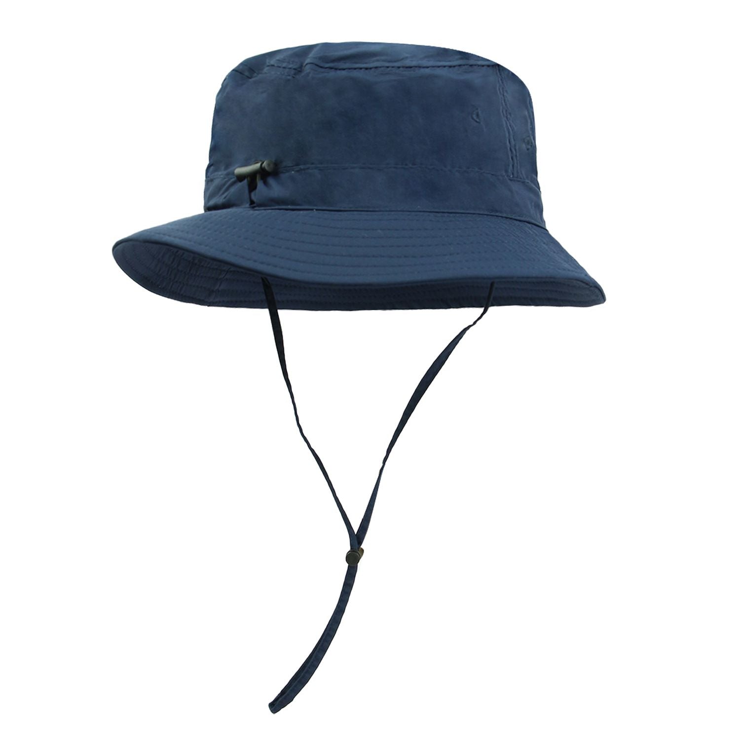Navy blue Outdoor UPF Sun Protection Bucket Hat - Lightweight Quick-Dry Polyester Hiking Cap with Adjustable Chin Strap, 5.5cm Brim, Breathable Travel Hat for Camping and Fishing
