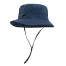 Navy blue Outdoor UPF Sun Protection Bucket Hat - Lightweight Quick-Dry Polyester Hiking Cap with Adjustable Chin Strap, 5.5cm Brim, Breathable Travel Hat for Camping and Fishing