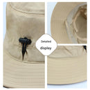 Navy blue Outdoor UPF Sun Protection Bucket Hat - Lightweight Quick-Dry Polyester Hiking Cap with Adjustable Chin Strap, 5.5cm Brim, Breathable Travel Hat for Camping and Fishing