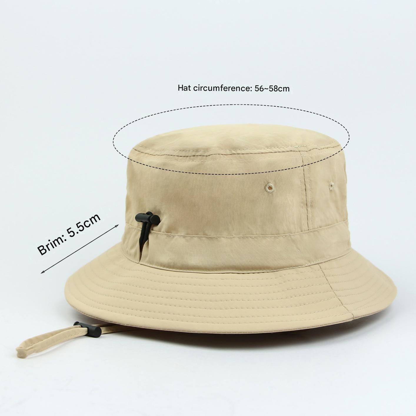 Navy blue Outdoor UPF Sun Protection Bucket Hat - Lightweight Quick-Dry Polyester Hiking Cap with Adjustable Chin Strap, 5.5cm Brim, Breathable Travel Hat for Camping and Fishing