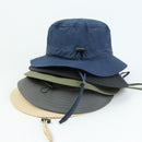 Grey Outdoor UPF Sun Protection Bucket Hat - Lightweight Quick-Dry Polyester Hiking Cap with Adjustable Chin Strap, 5.5cm Brim, Breathable Travel Hat for Camping and Fishing