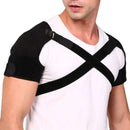 Black Small Size Double Shoulder Support Brace - Adjustable Posture Corrector with Breathable Mesh, Compression Therapy for Gym, Running, and Daily Activities