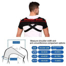 Black Medium size Double Shoulder Support Brace - Adjustable Posture Corrector with Breathable Mesh, Compression Therapy for Gym, Running, and Daily Activities