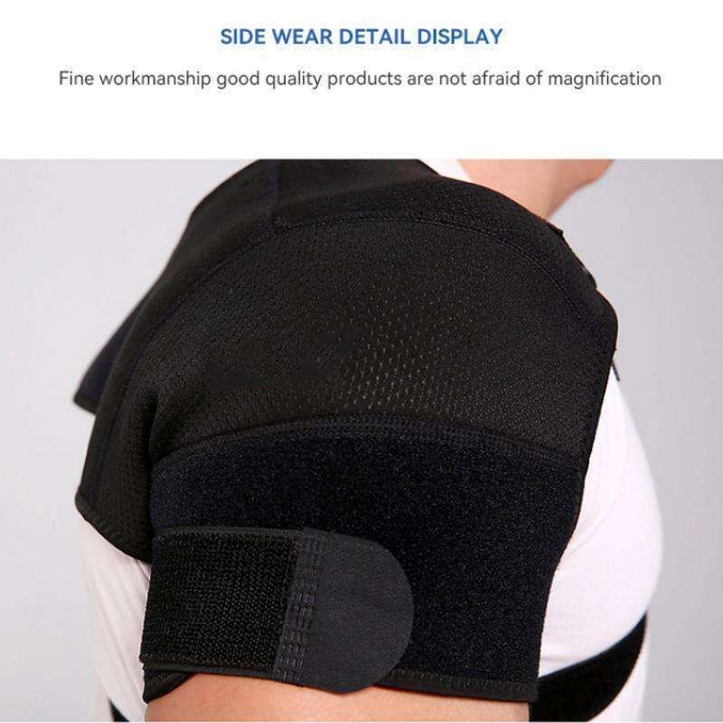 Black Large size Double Shoulder Support Brace - Adjustable Posture Corrector with Breathable Mesh, Compression Therapy for Gym, Running, and Daily Activities
