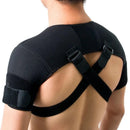 Black Large size Double Shoulder Support Brace - Adjustable Posture Corrector with Breathable Mesh, Compression Therapy for Gym, Running, and Daily Activities