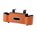 Orange（1 pack）Multifunctional Car Seat Back Organizer - Nappa Leather Tissue Box Holder with Cup Holders and Hooks, Adjustable Rear Storage Rack for Road Trips