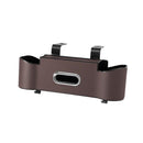 Brown（1 pack） Multifunctional Car Seat Back Organizer - Nappa Leather Tissue Box Holder with Cup Holders and Hooks, Adjustable Rear Storage Rack for Road Trips