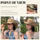 Green Unisex Foldable Outdoor Sun Hat - Polyester Wide Brim Bucket Hat with Adjustable Chin Strap, Breathable Design, Travel Friendly, Hiking Camping Beach