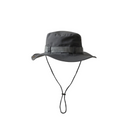Grey Unisex Foldable Outdoor Sun Hat - Polyester Wide Brim Bucket Hat with Adjustable Chin Strap, Breathable Design, Travel Friendly, Hiking Camping Beach