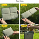 2 Pack Black Portable Foldable Outdoor Seat Cushion - Waterproof Oxford Cloth with Pearl Cotton Core, Lightweight 88g Design, Carabiner Clip for Hiking Camping Picnic Travel