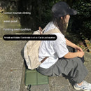 2 Pack Black Portable Foldable Outdoor Seat Cushion - Waterproof Oxford Cloth with Pearl Cotton Core, Lightweight 88g Design, Carabiner Clip for Hiking Camping Picnic Travel