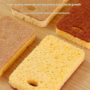 6 Pack Yellow  perforated Wood Pulp Cellulose Dish Sponge  - Double-Sided Kitchen Cleaning Pad, Oil-Resistant, Highly Absorbent, Durable Wood Fibre Scourer for Pots and Pans