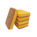 12 Pack Yellow  perforated Wood Pulp Cellulose Dish Sponge  - Double-Sided Kitchen Cleaning Pad, Oil-Resistant, Highly Absorbent, Durable Wood Fibre Scourer for Pots and Pans