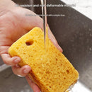 12 Pack Yellow  perforated Wood Pulp Cellulose Dish Sponge  - Double-Sided Kitchen Cleaning Pad, Oil-Resistant, Highly Absorbent, Durable Wood Fibre Scourer for Pots and Pans