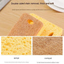12 Pack Yellow  perforated Wood Pulp Cellulose Dish Sponge  - Double-Sided Kitchen Cleaning Pad, Oil-Resistant, Highly Absorbent, Durable Wood Fibre Scourer for Pots and Pans