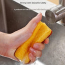 12 Pack Yellow  perforated Wood Pulp Cellulose Dish Sponge  - Double-Sided Kitchen Cleaning Pad, Oil-Resistant, Highly Absorbent, Durable Wood Fibre Scourer for Pots and Pans