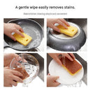 12 Pack Yellow  perforated Wood Pulp Cellulose Dish Sponge  - Double-Sided Kitchen Cleaning Pad, Oil-Resistant, Highly Absorbent, Durable Wood Fibre Scourer for Pots and Pans