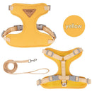 Yellow XS Size Adjustable Cat Harness and Leash Set - Escape Proof H-Shape Design, Breathable Polyester, Soft Padding, Outdoor Walking Safety