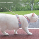 Blue S Size Adjustable Cat Harness and Leash Set - Escape Proof H-Shape Design, Breathable Polyester, Soft Padding, Outdoor Walking Safety