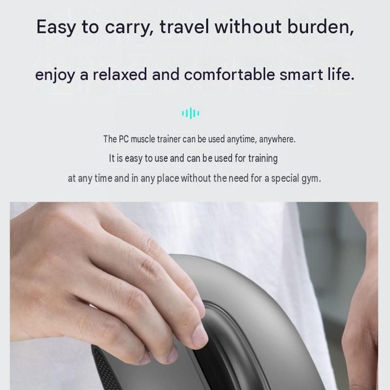 White Rechargeable PC Muscle Trainer - ABS and Silicone Pelvic Floor Exerciser with 6 Vibration Modes, Waterproof Design, Portable Kegel Training Device for Men and Women