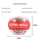 Black Autostart Gyro Ball Wrist Trainer - Zinc Alloy Core , Polycarbonate and Silicone Grip, Portable Forearm Exerciser for Strength Training and Stress Relief