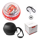Red Autostart Gyro Ball Wrist Trainer - Zinc Alloy Core , Polycarbonate and Silicone Grip, Portable Forearm Exerciser for Strength Training and Stress Relief