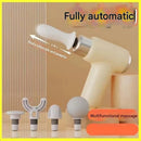 Mini Massage Gun - Portable Percussion Massager with  10 x 2.8 cm massage head and 4  Heads , USB-C Rechargeable Muscle Relief Device for Neck, Back, Legs - Compact White Handheld Deep Tissue Vibrator for Women & Travel
