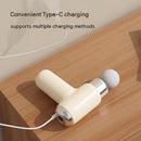 Mini Massage Gun - Portable Percussion Massager with  10 x 2.8 cm massage head and 4  Heads , USB-C Rechargeable Muscle Relief Device for Neck, Back, Legs - Compact White Handheld Deep Tissue Vibrator for Women & Travel