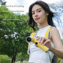 Yellow Handheld Bladeless High-Speed Fan - 100 Speed Levels, LED Display, USB-C Rechargeable Portable Mini Fan for Travel, Commute & Outdoor - Lightweight 169g Personal Cooling Device with Safe Air Intake