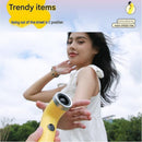 Yellow Handheld Bladeless High-Speed Fan - 100 Speed Levels, LED Display, USB-C Rechargeable Portable Mini Fan for Travel, Commute & Outdoor - Lightweight 169g Personal Cooling Device with Safe Air Intake