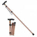 Coffee 2 pack Foldable Hiking Cane - Adjustable Aluminium Walking Stick with Non-Slip Handle, 85-95cm Height Range, Portable Trekking Pole for Seniors, Travel & Outdoor Support - Lightweight 260g Mobility Aid