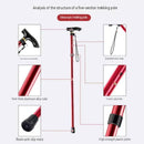 Red 2 pack Foldable Hiking Cane - Adjustable Aluminium Walking Stick with Non-Slip Handle, 85-95cm Height Range, Portable Trekking Pole for Seniors, Travel & Outdoor Support - Lightweight 260g Mobility Aid