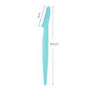 12 Pack Blue Eyebrow Razor Trimmer - Stainless Steel Blade with Safety Guard - Non-Slip Ergonomic Handle for Precise Shaping, Face & Body Hair Removal, Travel Friendly Beauty Tool with Protective Cap