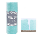 3 Pack Blue Microfiber Cleaning Cloth Roll - 25x25cm Thickened Absorbent Wipes - Lint Free Reusable Kitchen Towel for Dishes, Fruit, Countertops - Easy Tear Design, Multi Purpose Household Cleaning