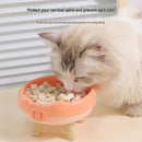 2 Pack Yellow Elevated Pet Food Bowl - Cute Pig Design Raised Feeder for Cats and Small Dogs - Non-Slip ABS Material, Easy Clean, Ergonomic Neck Protection