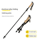 Black Foldable Hiking Poles with Black Carry Bag - Aluminium Alloy Trekking Sticks - External Lock, EVA Grip, Tungsten Tip, Adjustable 95-110cm, Lightweight Walking Sticks for Camping and Travel