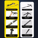 Black Foldable Hiking Poles with Black Carry Bag - Aluminium Alloy Trekking Sticks - External Lock, EVA Grip, Tungsten Tip, Adjustable 95-110cm, Lightweight Walking Sticks for Camping and Travel