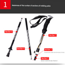 Black Foldable Hiking Poles with Black Carry Bag - Aluminium Alloy Trekking Sticks - External Lock, EVA Grip, Tungsten Tip, Adjustable 95-110cm, Lightweight Walking Sticks for Camping and Travel