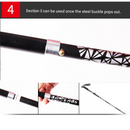 Red Foldable Hiking Poles with White Carry Bag - Aluminium Alloy Trekking Sticks - External Lock, EVA Grip, Tungsten Tip, Adjustable 95-110cm, Lightweight Walking Sticks for Camping and Travel