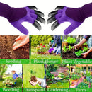3 Pack Purple Garden Gloves with ABS Digging Claws - Gardening Gloves for Digging Planting and Weeding - Waterproof Latex Coated Hand Protectors with Durable Plastic Claws for Outdoor Yard Work