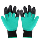 3 Pack Green Garden Gloves with ABS Digging Claws - Gardening Gloves for Digging Planting and Weeding - Waterproof Latex Coated Hand Protectors with Durable Plastic Claws for Outdoor Yard Work
