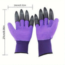 3 Pack Green Garden Gloves with ABS Digging Claws - Gardening Gloves for Digging Planting and Weeding - Waterproof Latex Coated Hand Protectors with Durable Plastic Claws for Outdoor Yard Work