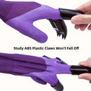 3 Pack Black Garden Gloves with ABS Digging Claws - Gardening Gloves for Digging Planting and Weeding - Waterproof Latex Coated Hand Protectors with Durable Plastic Claws for Outdoor Yard Work