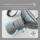 Grey Portable Inflatable Lumbar Support Pillow  - Ergonomic Back Cushion for Office Chair, Car Travel and Camping - Adjustable Air Waist Rest with Secure Strap for Lower Back Pain Relief