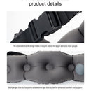 Grey Portable Inflatable Lumbar Support Pillow  - Ergonomic Back Cushion for Office Chair, Car Travel and Camping - Adjustable Air Waist Rest with Secure Strap for Lower Back Pain Relief