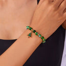 3-Pack Style 1 Christmas Charm Beaded Bracelet Set - Festive Alloy and Acrylic Stretch Jewelry with Christmas elements - Holiday Party Favors and Stocking Stuffer Gifts for Women and Girls
