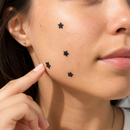 Star Acne Patches Black 5 Sheets - 40 Stars Per Sheet, Hydrocolloid Blemish Stickers, Waterproof Sweat-Resistant Star Pimple Covers