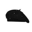 Women's Wool Blend Beret Hat - Black French Style Painter Cap with Scattered Rhinestone Details, Soft Knit Vintage Fashion Headwear