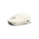 Women's Plaid Flat Cap - Beige Check Newsboy Painter Hat, Adjustable Double Snap Design, Short Brim Vintage Casual Cap for Everyday Streetwear